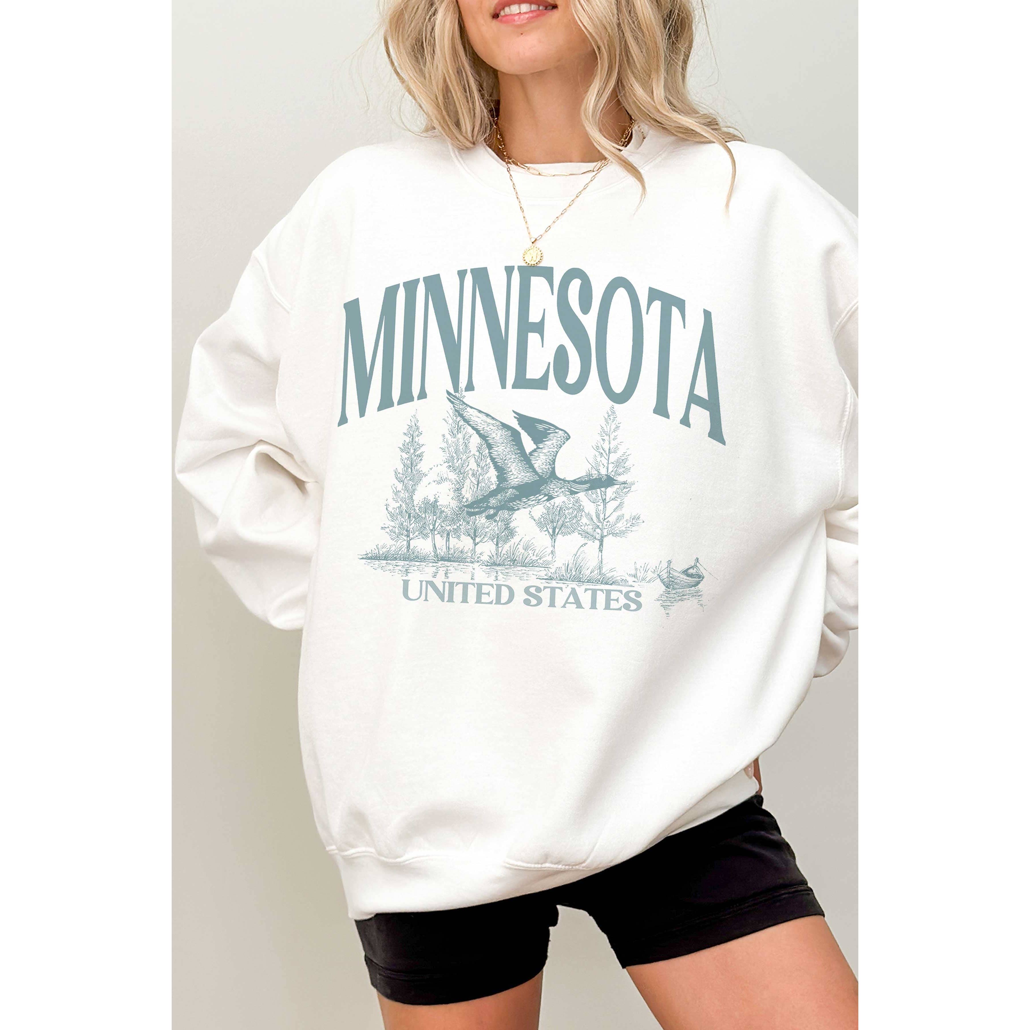 BLUME & CO. - Vendita all'ingrosso Felpa stampata - Donna - Felpa Grafica Oversize MINNESOTA ILLUSTRATION1