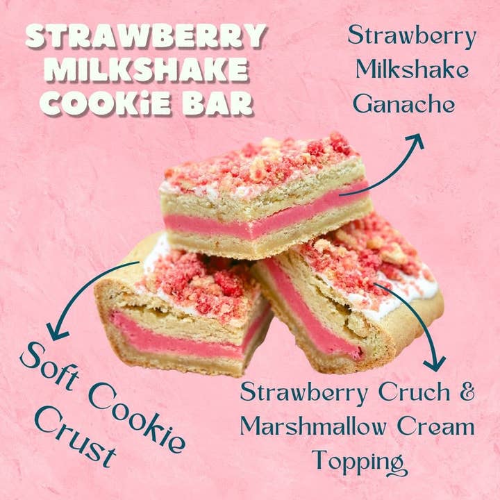 Frosted Cupcakery Bakery - Wholesale Biscuit - Cookie Bars - Strawberry Milkshake 1