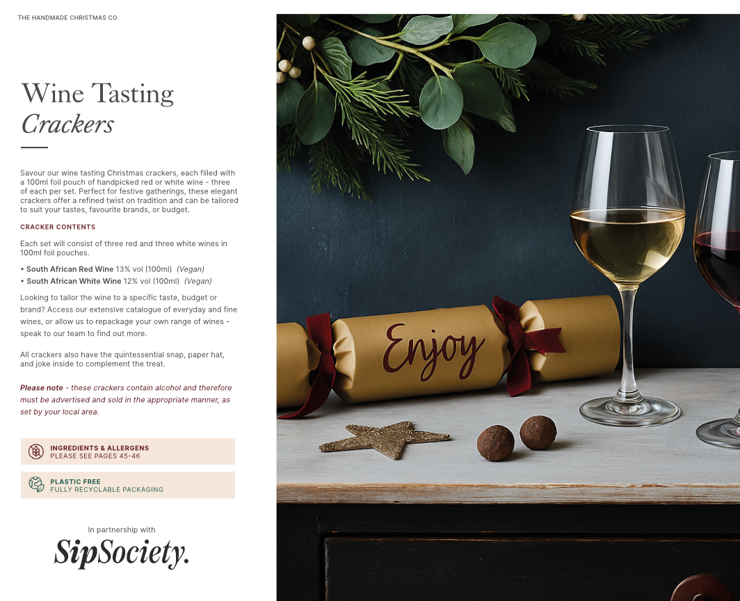 The Handmade Christmas Co. - Wholesale Christmas Decoration - Crimson Blush - Handmade Luxury Christmas Crackers (6pcs)1