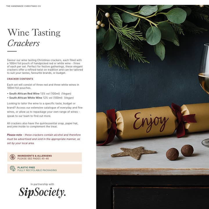 The Handmade Christmas Co. - Wholesale Christmas decoration - Regal Foliage - Handmade Luxury Christmas Crackers (6pcs)1