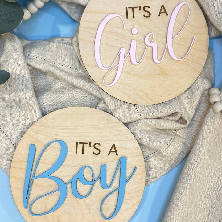 Its a Boy/Girl Birth Announcement for wholesale by Kendalia Barn