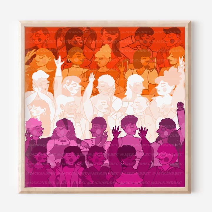 "Lesbian Pride" Print, LGBTQ Gift, Lesbian Art for wholesale by Jack and Bec