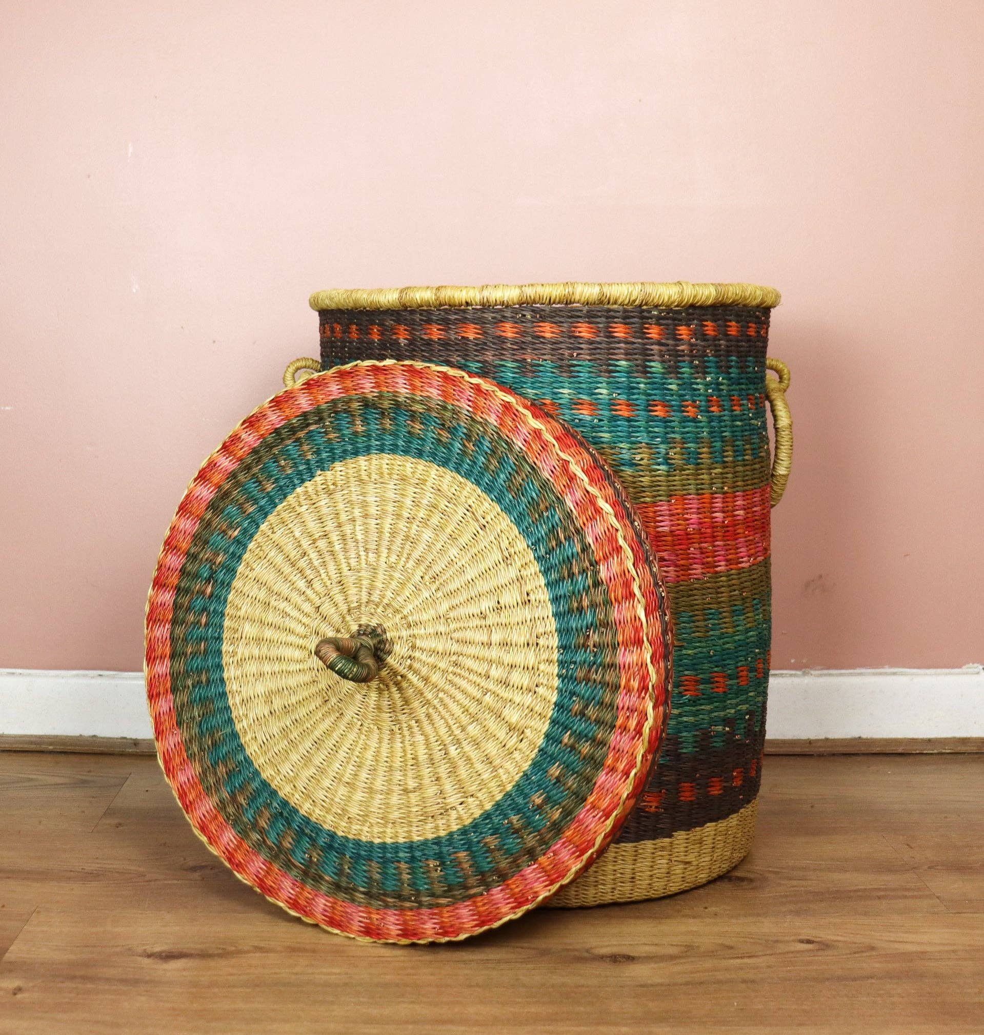 The Bam's Art Shop – wholesale Laundry basket – Laundry Log Basket with Lid1