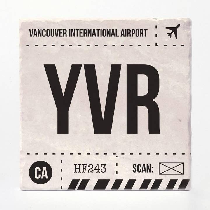 Versatile Coasters Canada - Wholesale Coasters - Vancouver Airport Code Coasters0