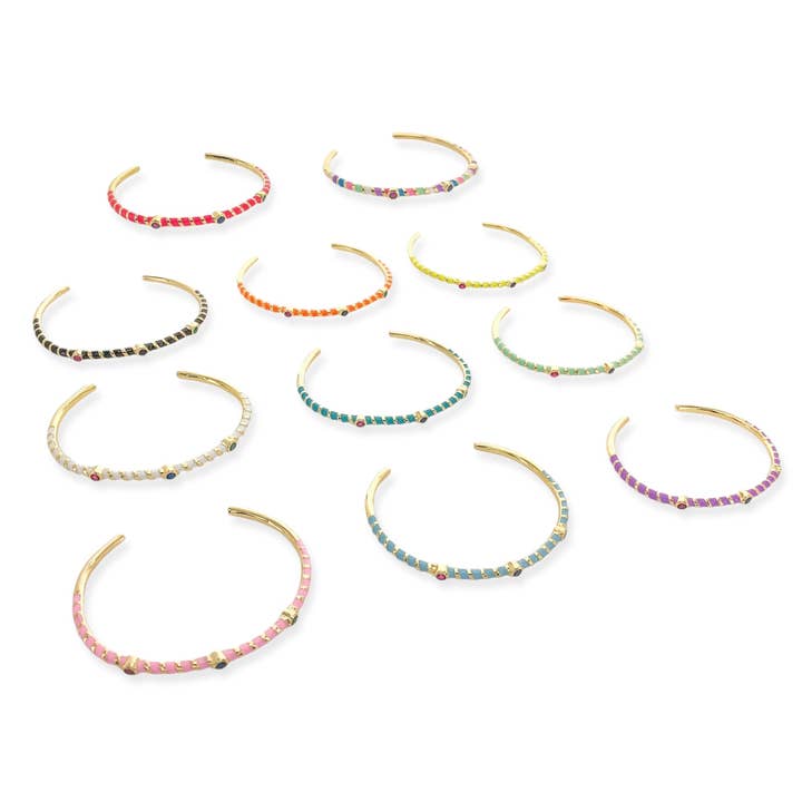 LBR162 - CZ Enamel Cuff* for wholesale by OMG Blings