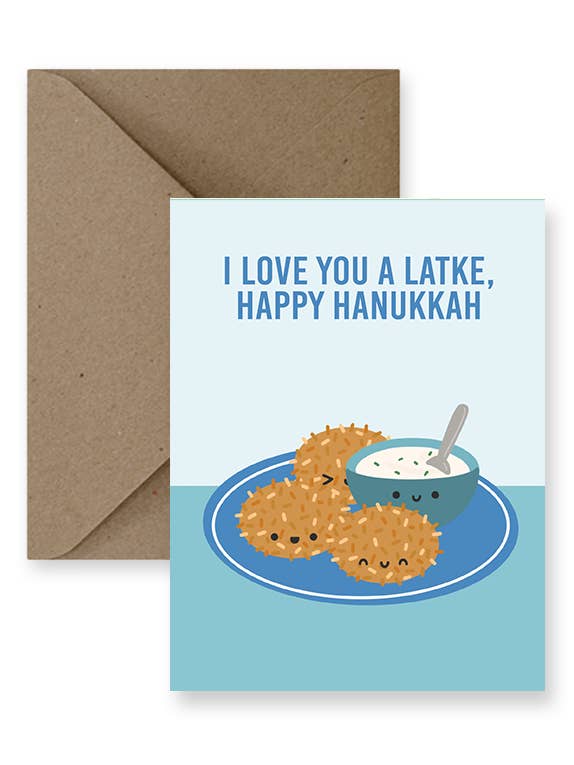 Latke Hanukkah Holiday Card for wholesale by IMPAPER