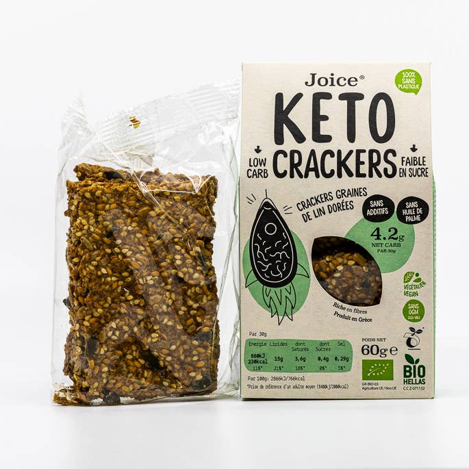 Helene Delices Grecs – Großhandel Cracker – Bio KETO-Cracker 60 g – Goldene Leinsamen2