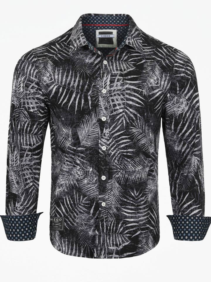 Camisa de Hombre ZIMEGO de Manga Larga con Botones de Estilo Hawaiano para Vacaciones para venta al por mayor de ZIMEGO