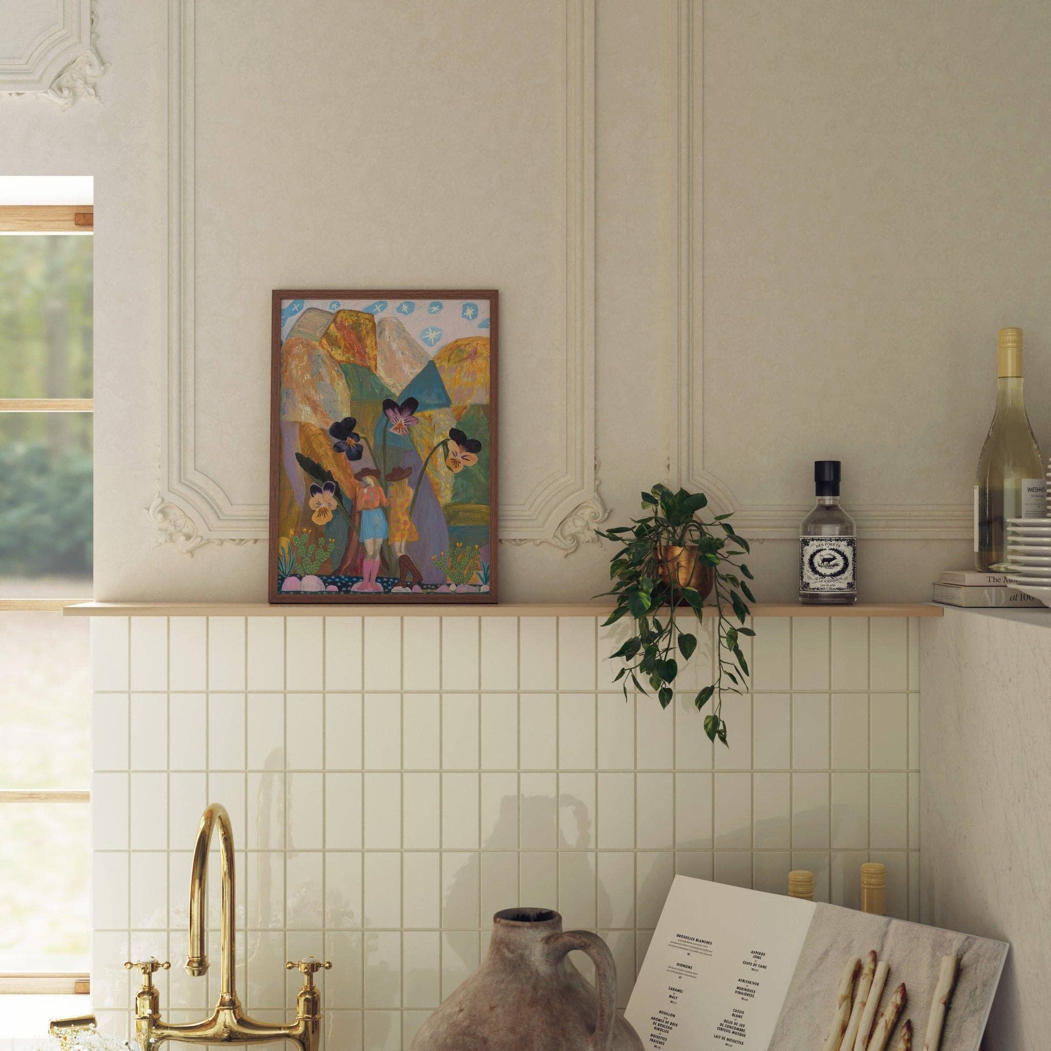 El Baker Art - Wholesale Art Print - Cowgirl Collage Print | Colorful Pansies Poster - Vintage Western Wall Art13