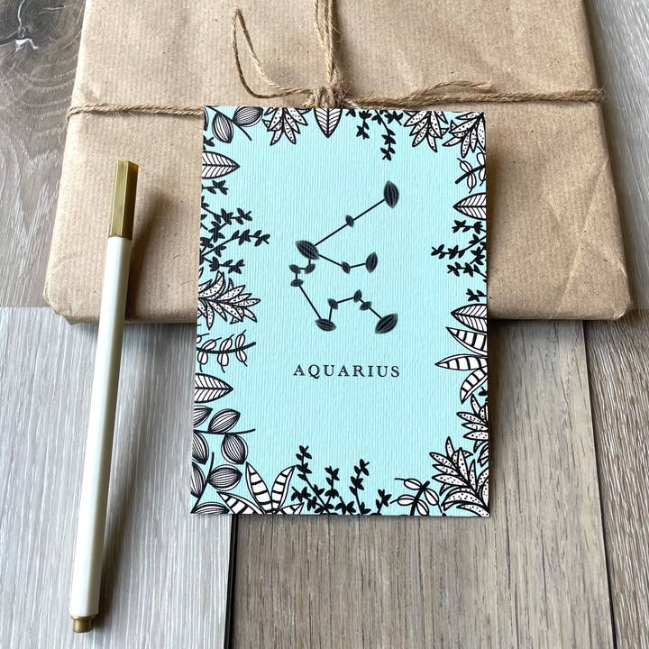 Carte postale Aquarius, A6, constellation du zodiaque, signes du zodiaque pour la vente par Myayart