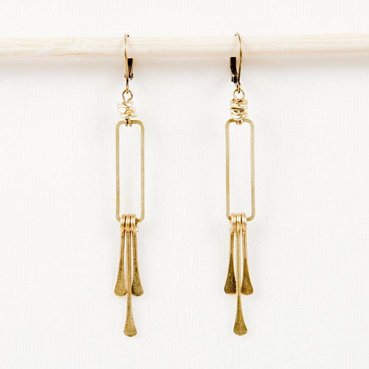 Rectangle Dangle Fringe Earrings for wholesale by Altiplano