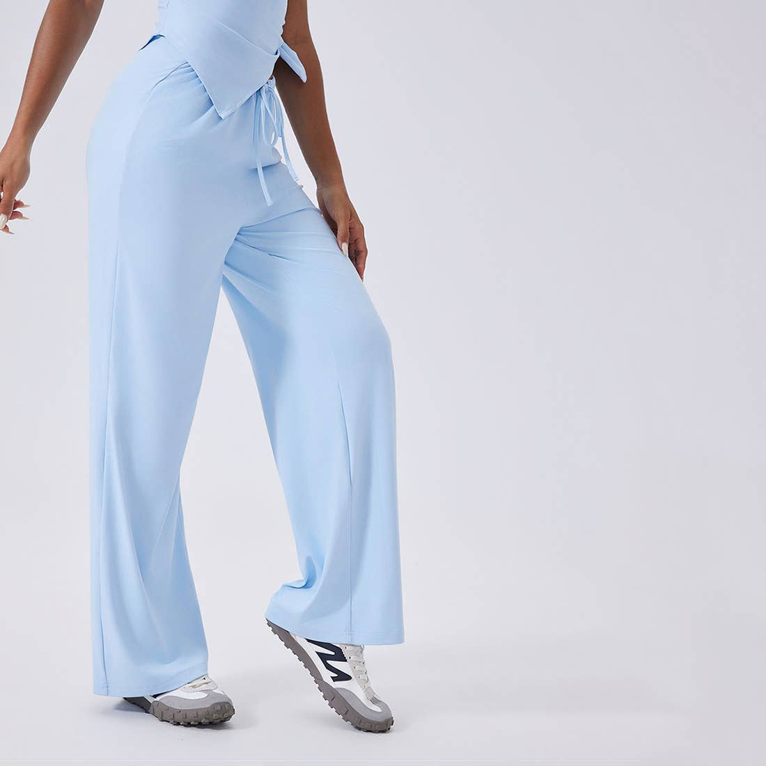 Sodalemon - Wholesale Athletic Pants - Women's - Women High-Waist Relaxed-Fit Drawstring Yoga Lounge Pants4