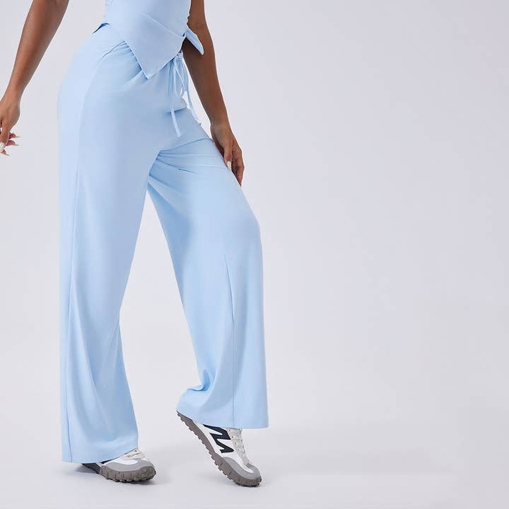 Sodalemon - Wholesale Athletic Pants - Women's - Women High-Waist Relaxed-Fit Drawstring Yoga Lounge Pants4