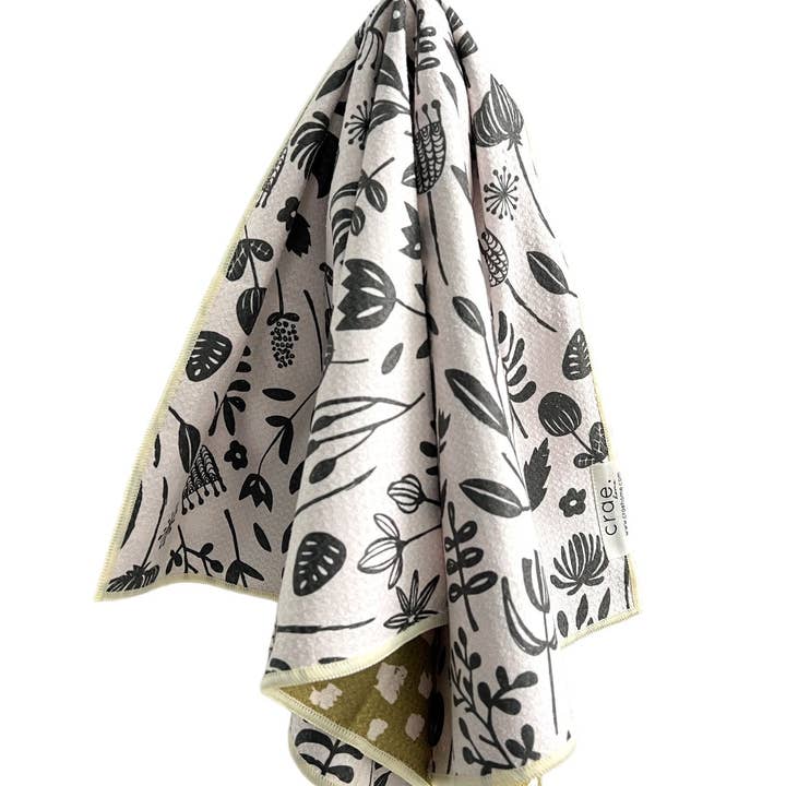 Cream Pea Green Vintage Highway: Reversible Hand Towel for wholesale on Faire3