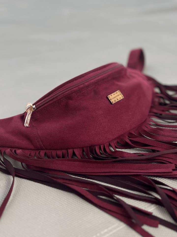 Fringed Fanny Pack Tulum – Eco Suede & Cotton by Mayense for wholesale by Mayense