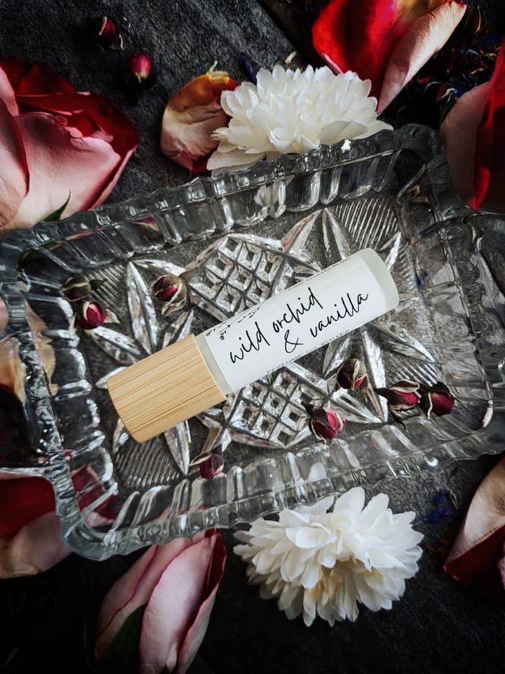 Wild Orchid & Vanilla Perfume Roller for wholesale by Camp Candles