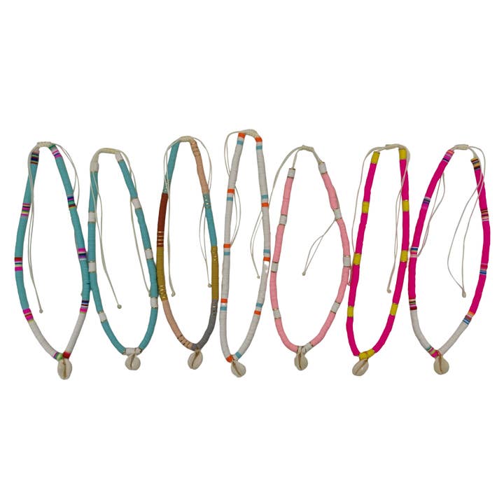 Fimo + Cauri Necklaces - Pack of 35 for wholesale by Samba de roda