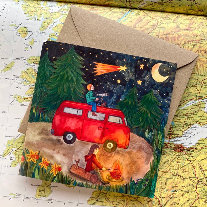 Starry Night Greeting Card for wholesale by Samantha Dolan