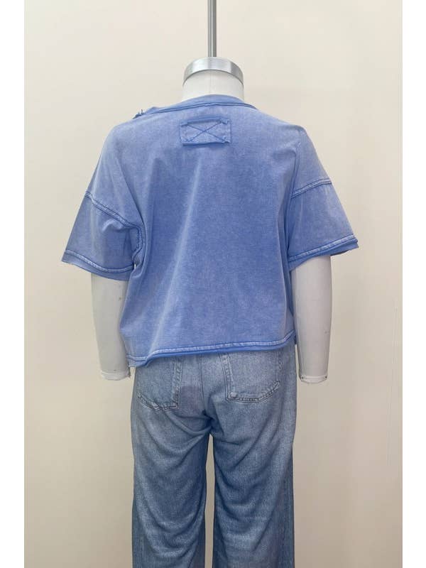 Oddi - Venta al por mayor Camiseta - Niños - Top infantil con estampado de lentejuelas con forma de estrella y bandera