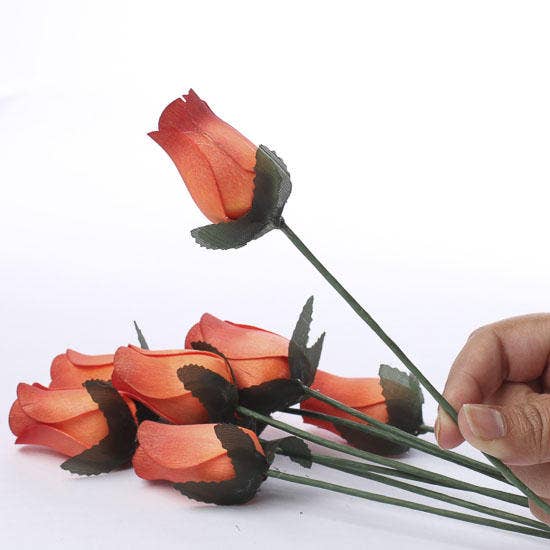 Factory Direct Craft - Wholesale Artificial Flowers - Bouquet of Wood Rose Bud Stems (8 Stems ) - Select Color10