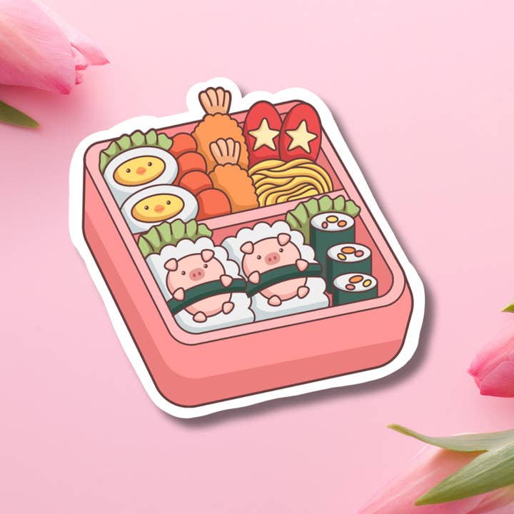 Bento Box Cuties Vinyl Sticker for wholesale by Hikaru Tara Art Arst & Craft Gift Shop