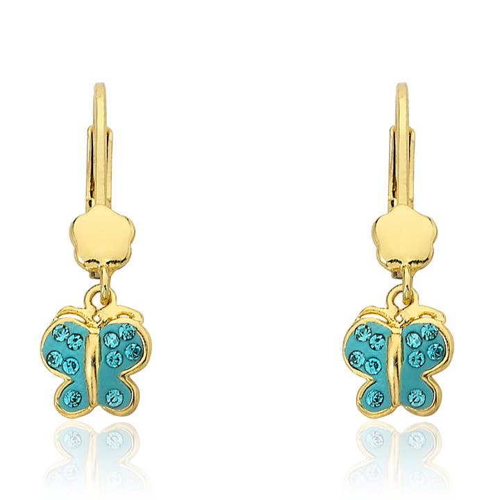 Crystal Butterfly Dangle Earring for wholesale by Little Miss Twin Stars