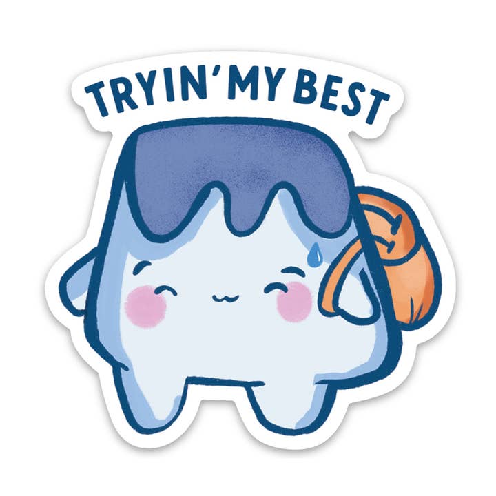 Tryin' My Best Mt Fuji Vinyl Sticker for wholesale by Habitude Paper
