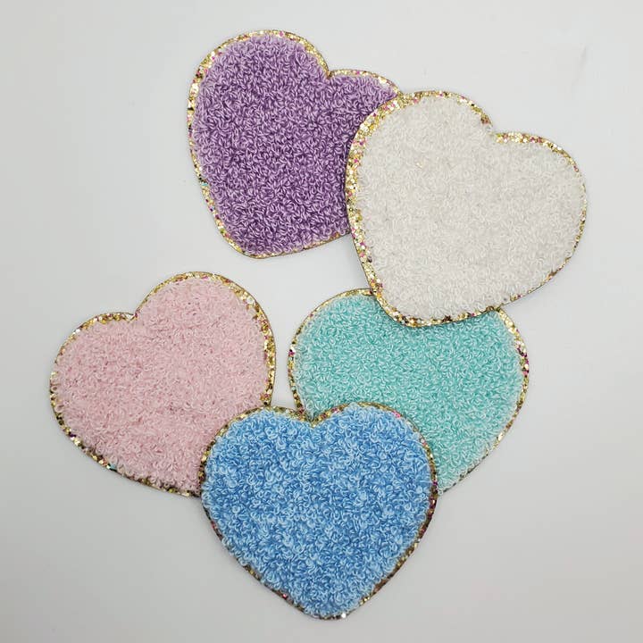 Properly Marked - Wholesale Patch - Chenille Heart ~ Large {Pastels}2