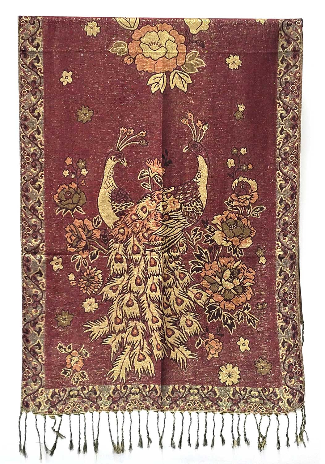 SERENITA - Wholesale Wrap - Women's - Metallic Pashmina Peacock Shawl Wraps Assorted 6 Color Pack6