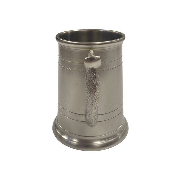 Madison Bay Co. - Historical Home Decor Reproductions - Wholesale Beer Glass/Mug - Pewter-Plated Tankard Mug with Fox Handle