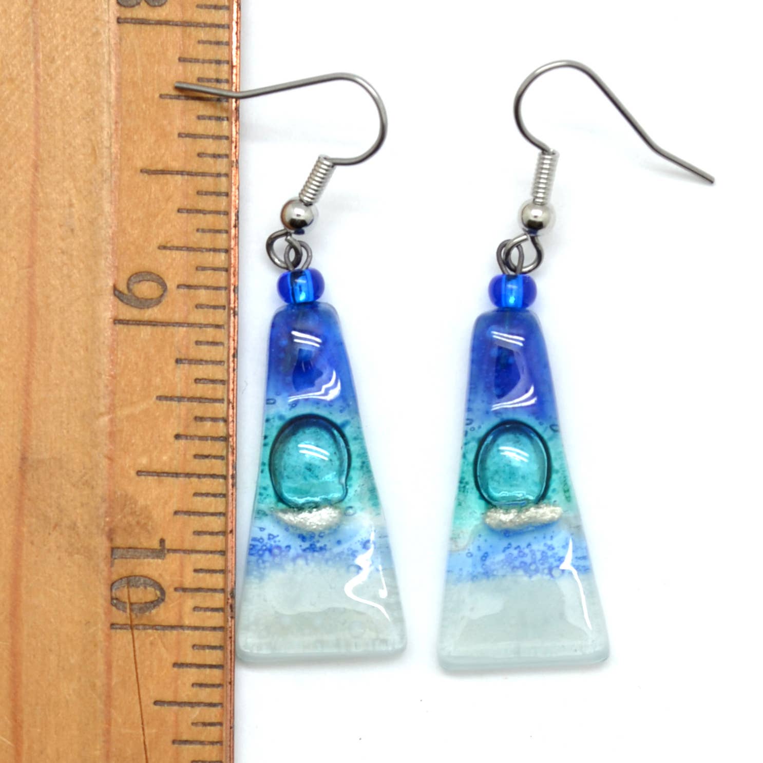Dunitz & Company - Wholesale Dangle Earrings - Long Triangle Glass Dangle Handmade Earrings11