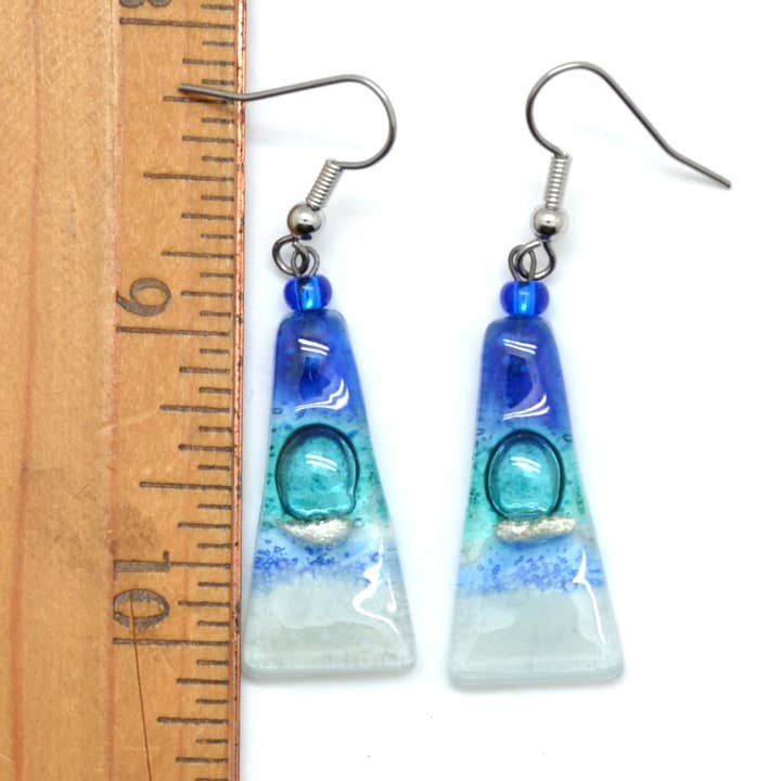 Dunitz & Company - Wholesale Dangle Earrings - Long Triangle Glass Dangle Handmade Earrings11
