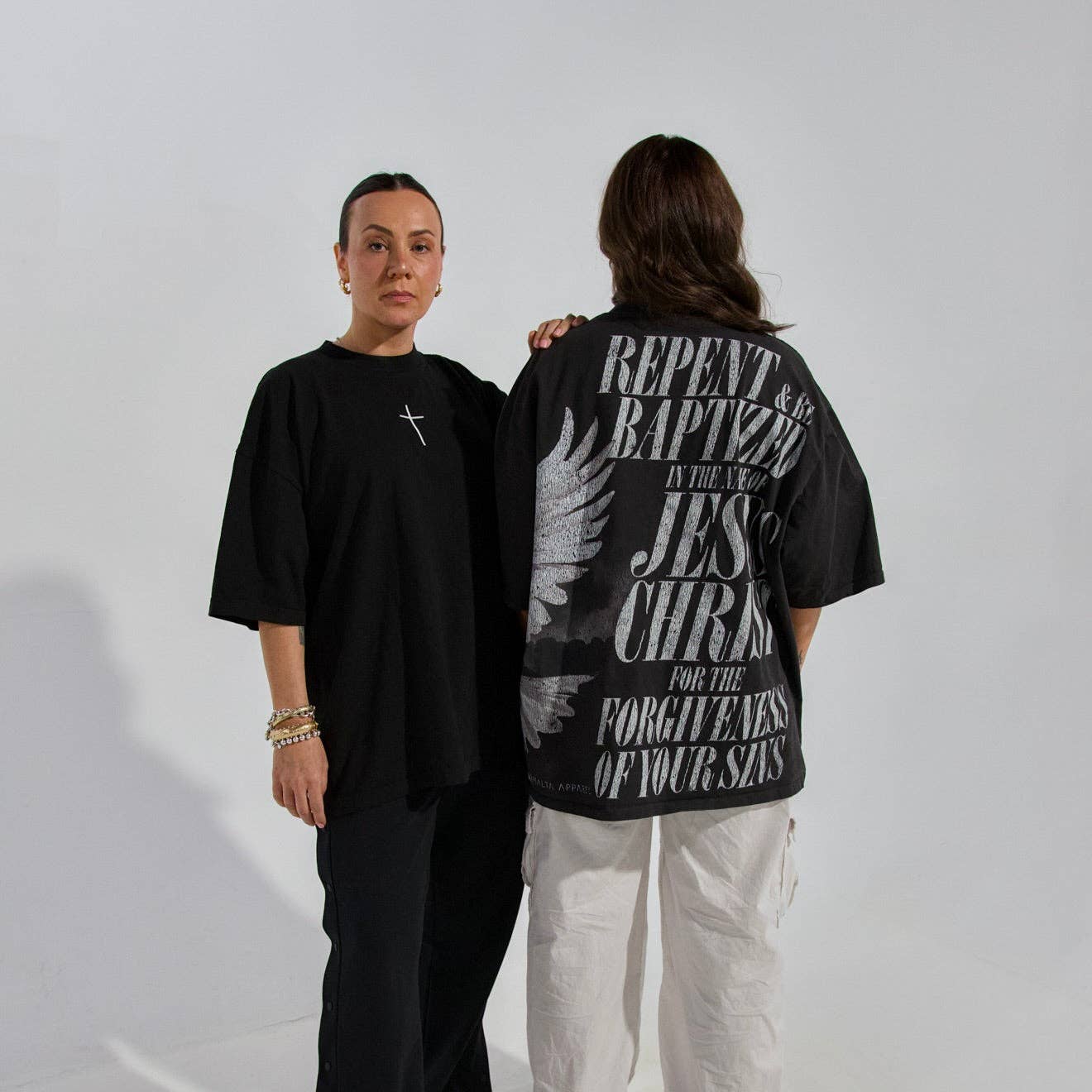 Malta Apparel LLC - Wholesale Screen Printed T-Shirt - Unisex - Holy Spirit [Dove] Wrap-Around Tee (Oversized Fit)7