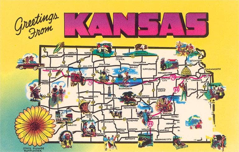 Found Image Press - Wholesale Postcard - Postcard KS-126 Greetings from Kansas0
