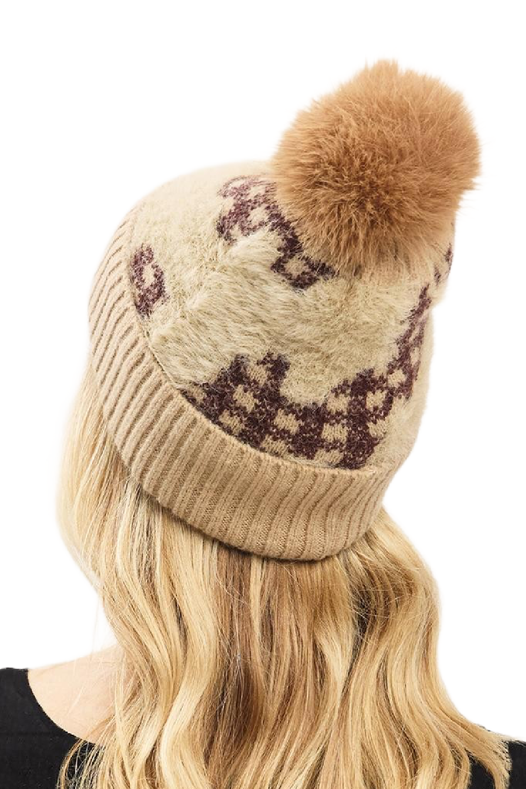 Embellish Your Life - Wholesale Beanie - Women's - Upcycled Fuzzy Abstract Plaid Beanie4