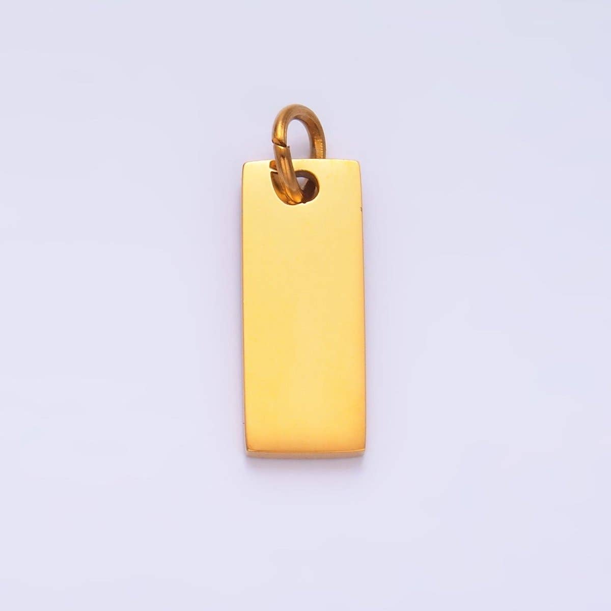 Aim Eternal – Engroshandel Vedhæng/charm – Rustfrit stål 15mm minimalistisk rektangulær tag mini charm | P7680