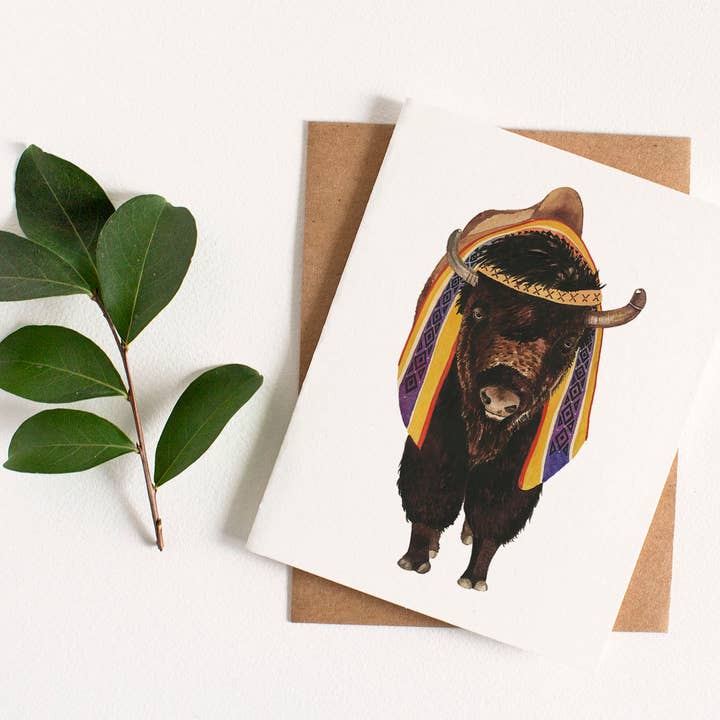 American Buffalo Greeting Card for wholesale by May We Fly