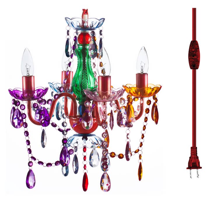 Think Brink - Wholesale Chandelier/Hanging Light - 4 Light Multi Colored Plug-in Chandelier