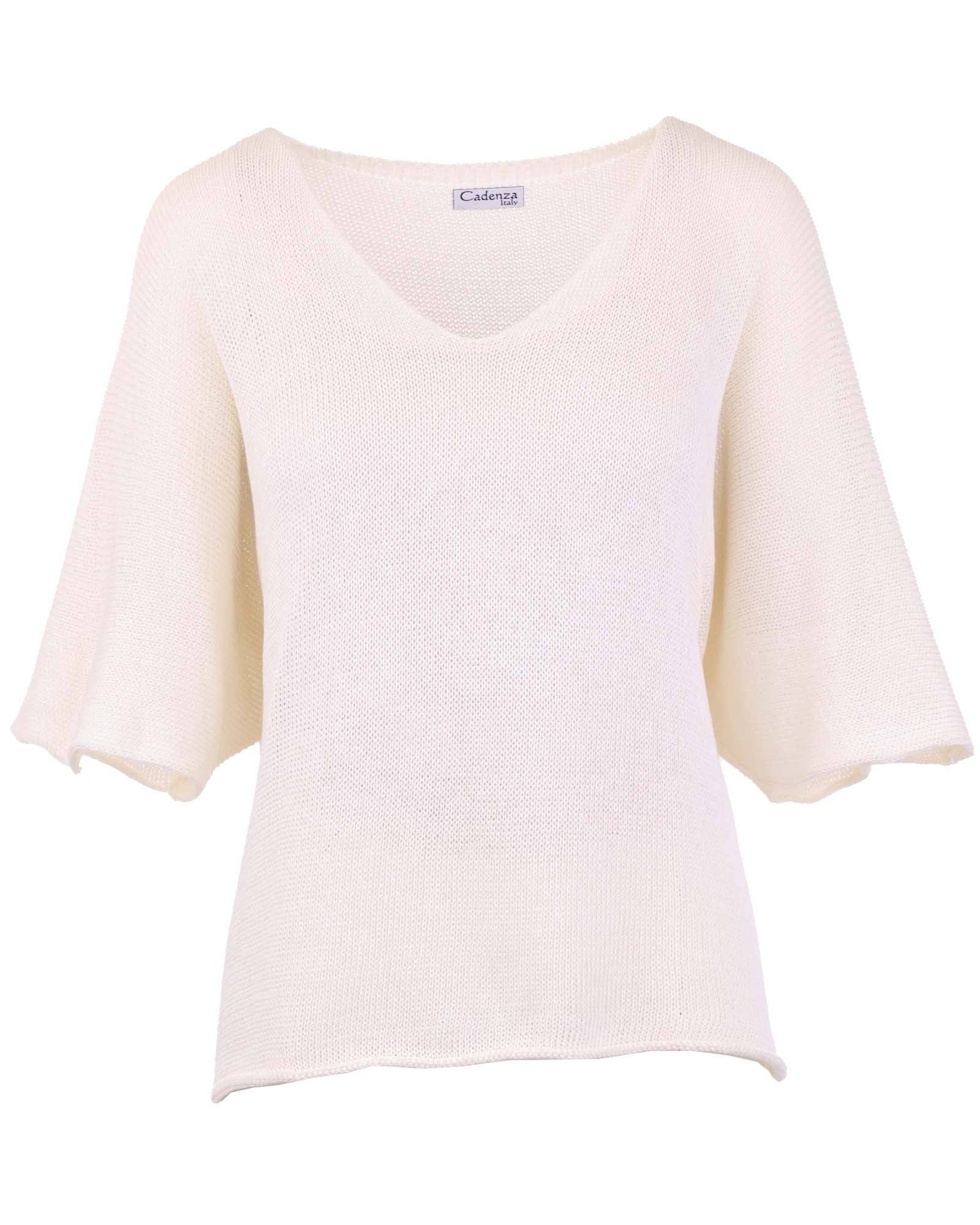 Cadenza Italy Ltd - Wholesale Knit Top - Women's - Cotton Blend V Neck Tunic Top4