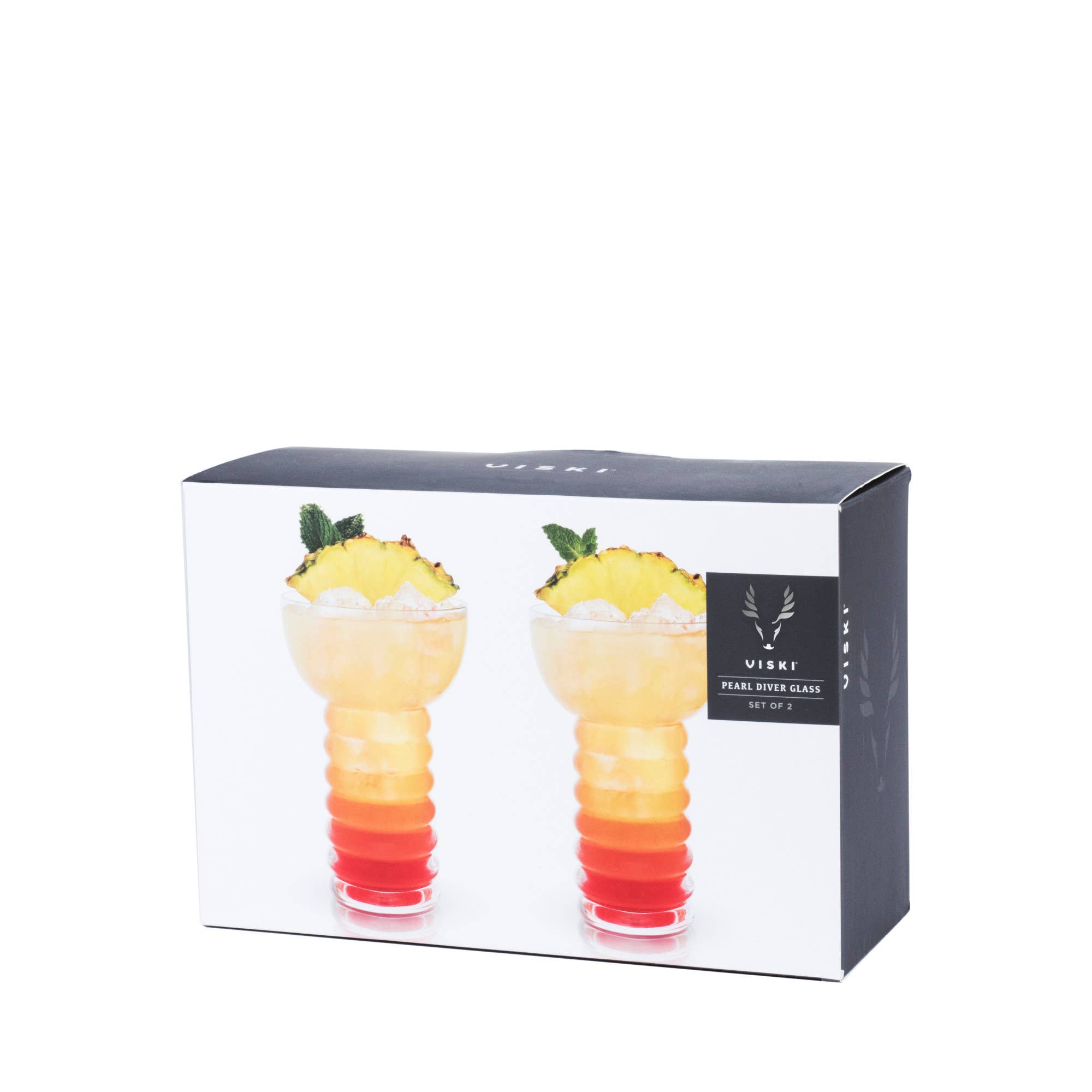 Viski - Wholesale Cocktail/Liquor Glass - Pacific™ Crystal Pearl Diver Tiki Glasses Set of 21