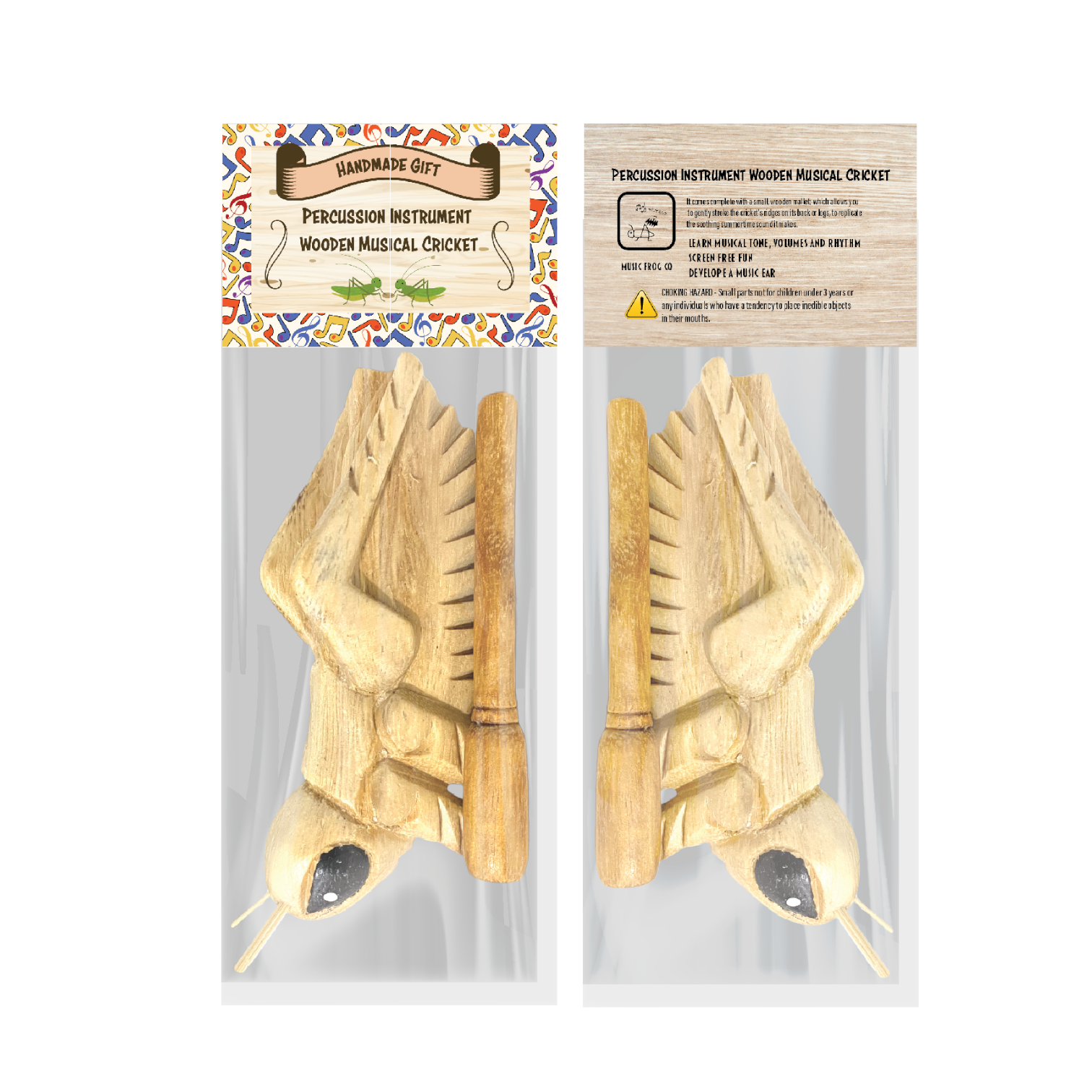 Music Frog Co - Wholesale Musical Toy - Kids & Baby - Wooden Musical Cricket Percussion Instrument2