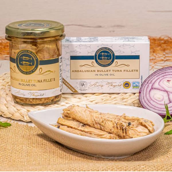 Conservera de Tarifa - Venta al por mayor Conservas de pescado - Filetes de Melva Canutera en aceite de oliva 252g