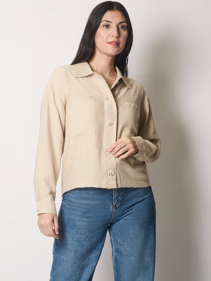 Giacca Camicia con Tasche - Pietra per la vendita all'ingrosso da parte di SOLO