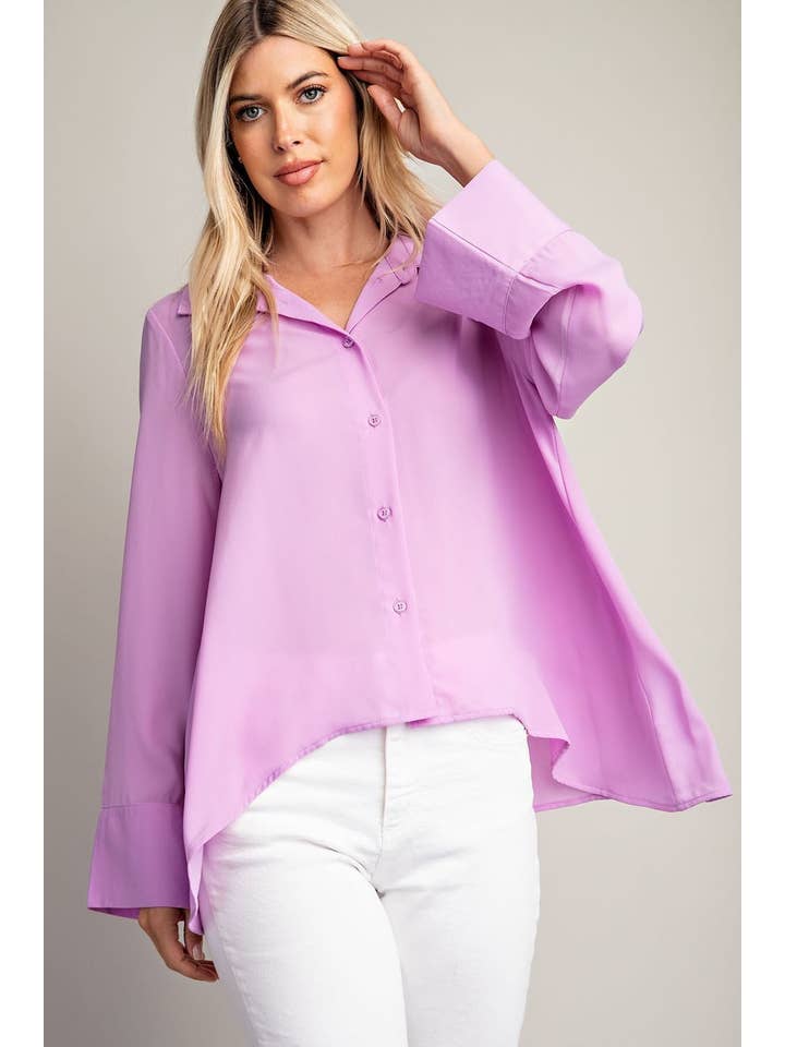 Glam - Wholesale Button Down Shirt - Women's - Sharkbite Button Up Blouse