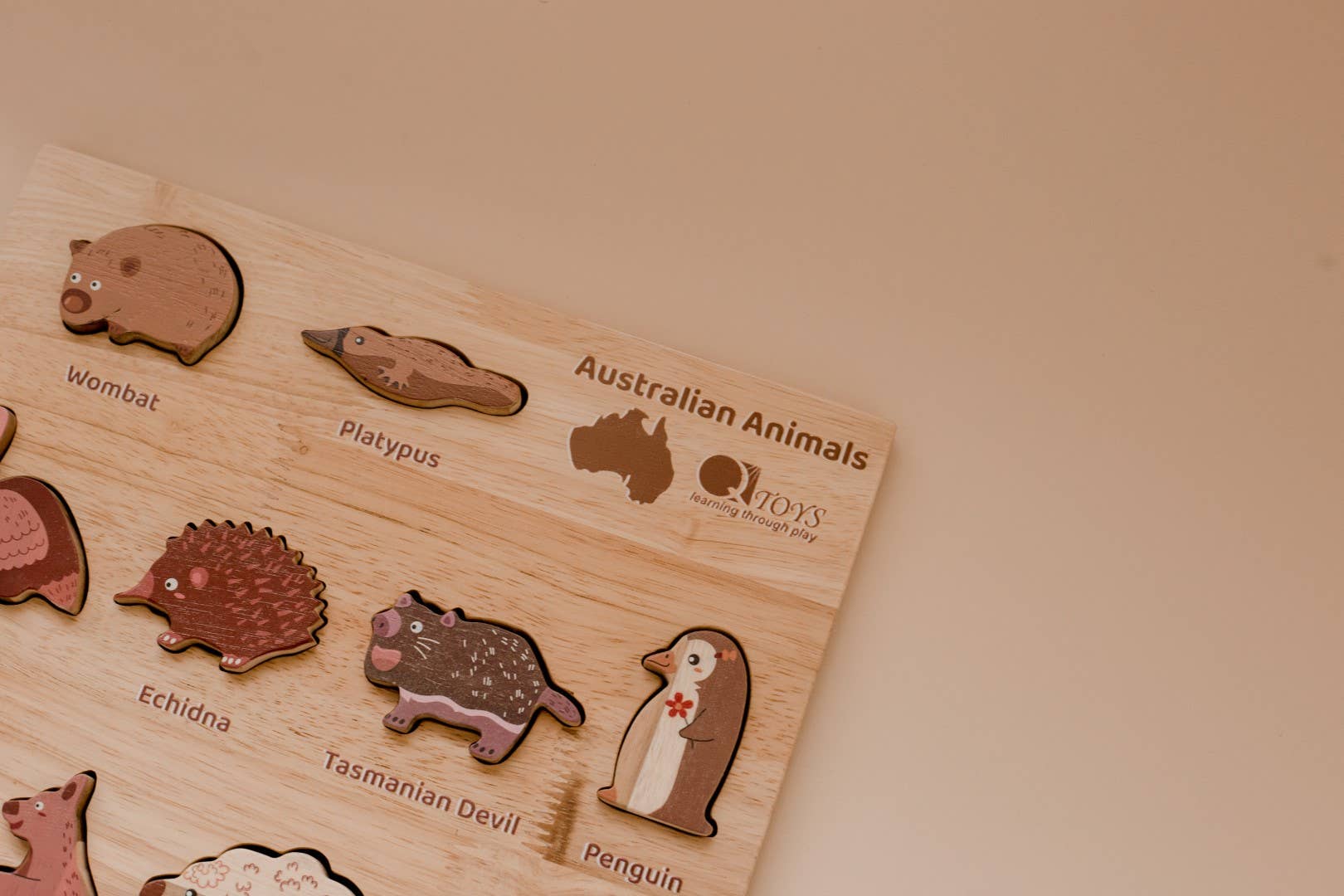 Q Toys - Wholesale Puzzle – Child - Natural Australian Animal Puzzle and Play Set2
