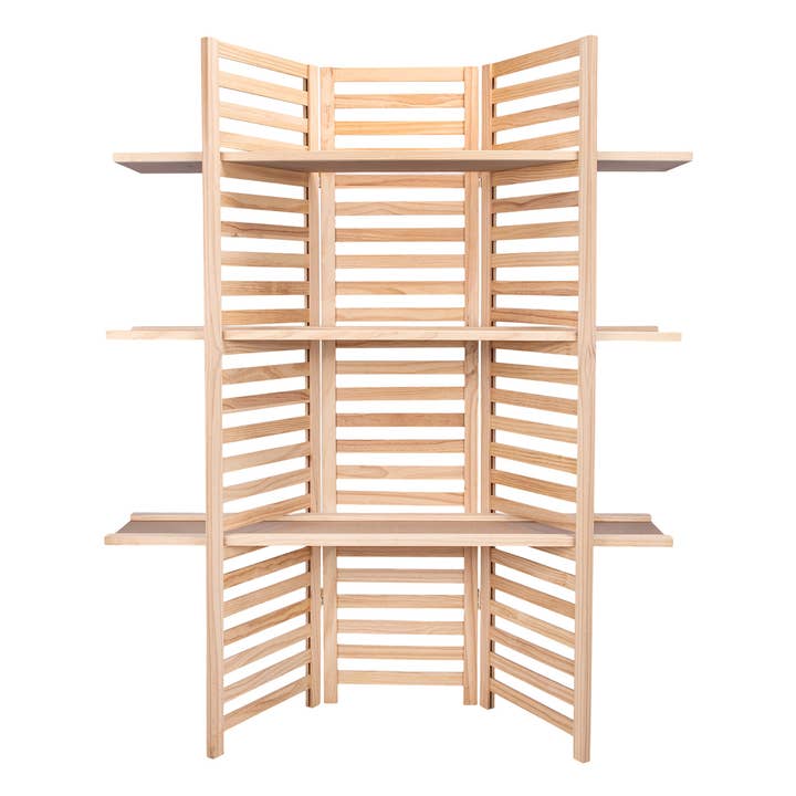 Store Supply Warehouse - Wholesale Retailer Display - Kids & Baby - 3-Panel Wood Display With 3 Shelves 1