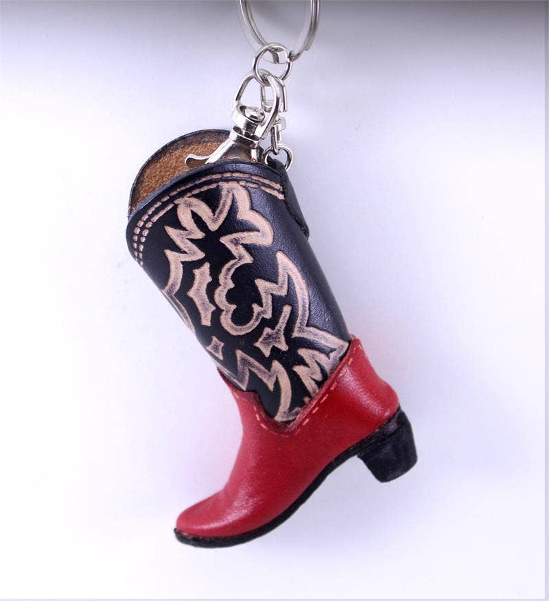 Sunflower Handmade leather inc - Wholesale Keychain - Women's - leather cowboy boots key chain bag charm1