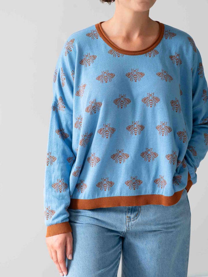 Lazybones - Wholesale Knitted jumper – Women′s - Anouk Jumper Bees *organic cotton