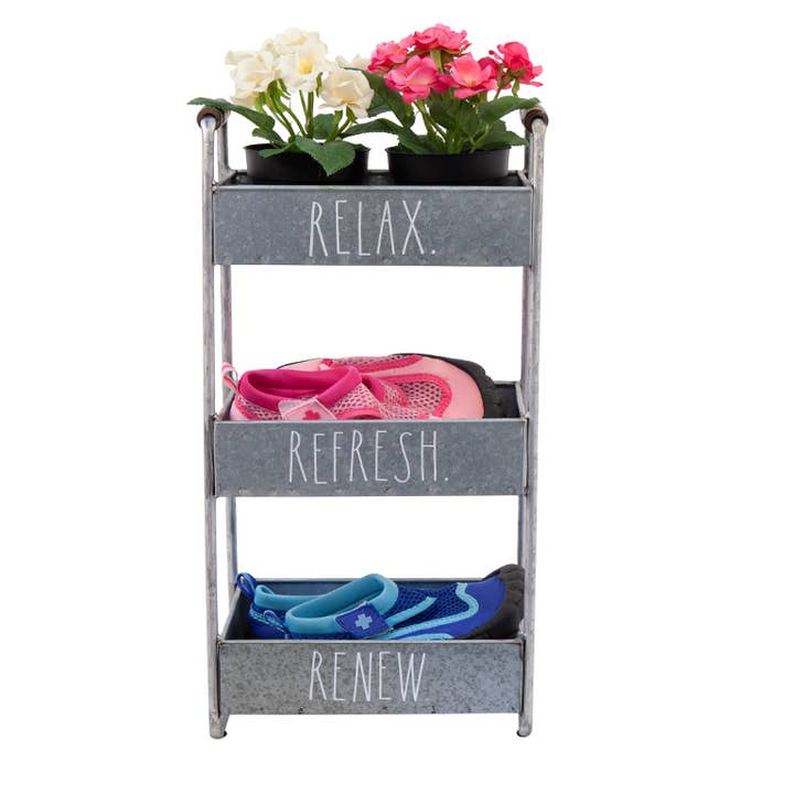 DesignStyles Home - Wholesale Free Standing Shelf - Rae Dunn 3 Tiers Galvanized Metal Storage Caddy