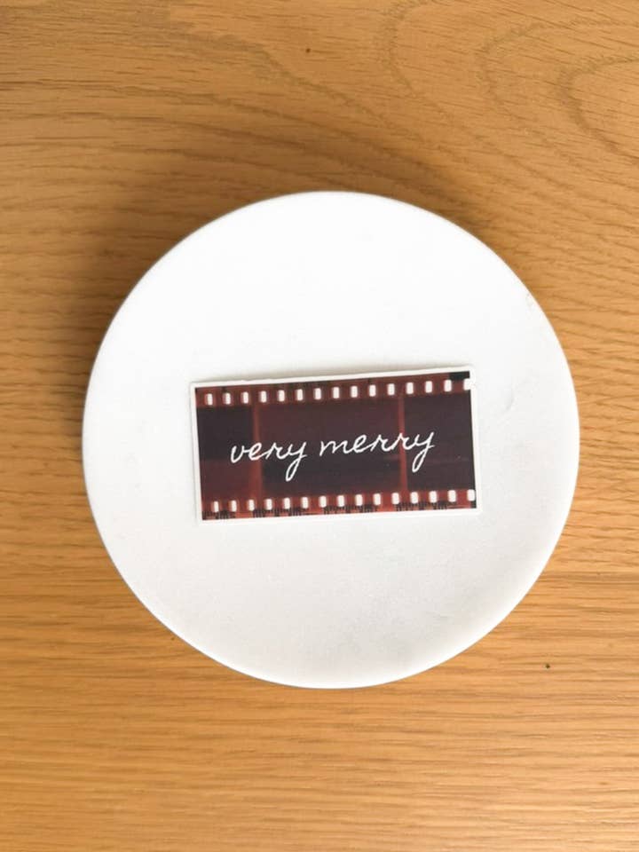 Very Merry Sticker for wholesale by The Tiny Bookshelf
